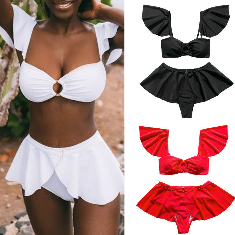 Solid Color Four-piece Bikini