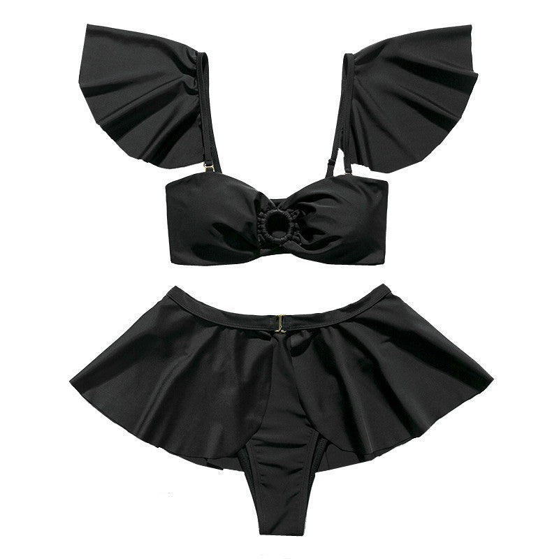 Solid Color Four-piece Bikini