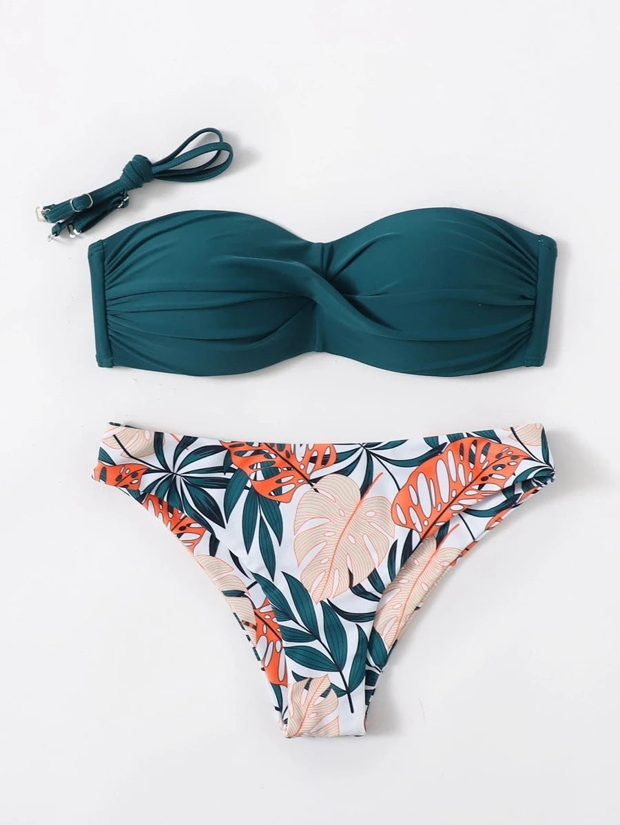 Push Up Sexy Bikini with Printed Bottoms