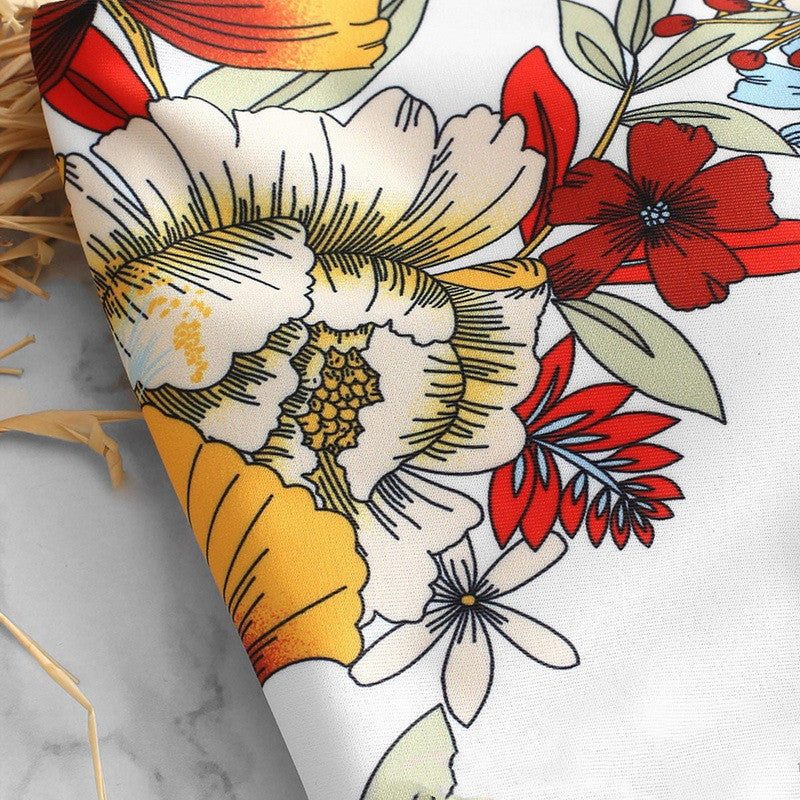 Printed Floral Strapless Bikini