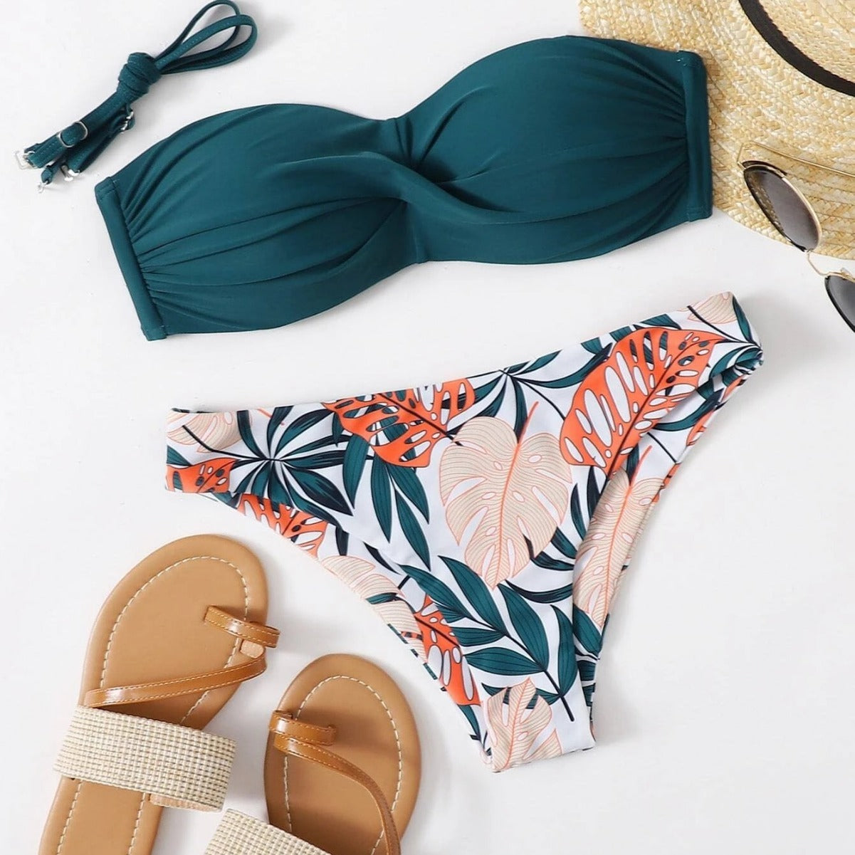 Push Up Sexy Bikini with Printed Bottoms