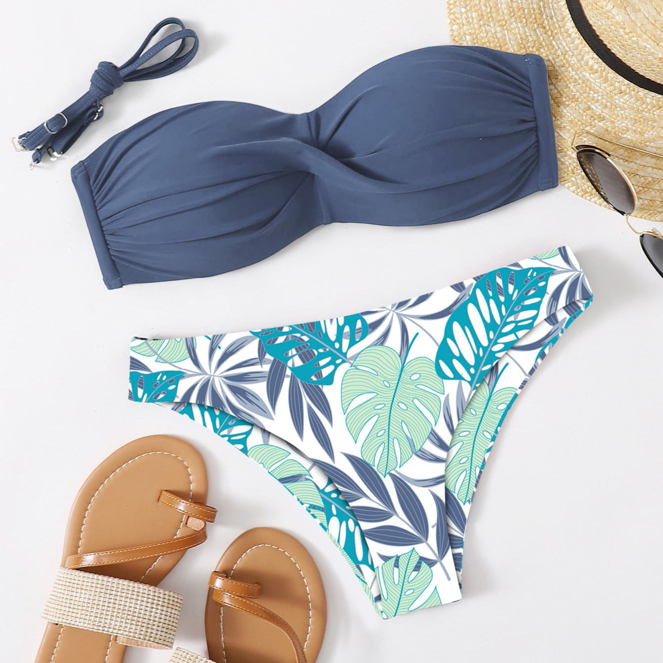 Push Up Sexy Bikini with Printed Bottoms