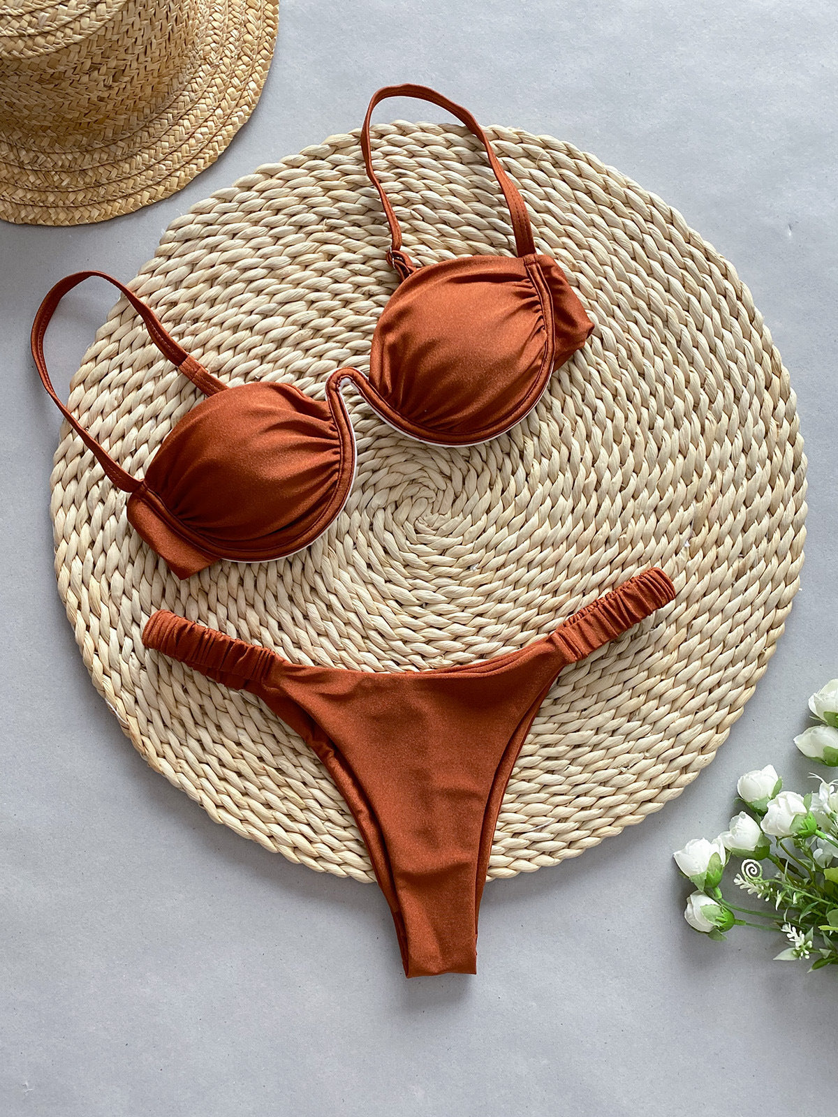 Underwire Bikini Split Women's Swimsuit