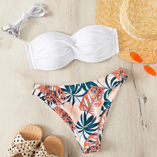 Push Up Sexy Bikini with Printed Bottoms