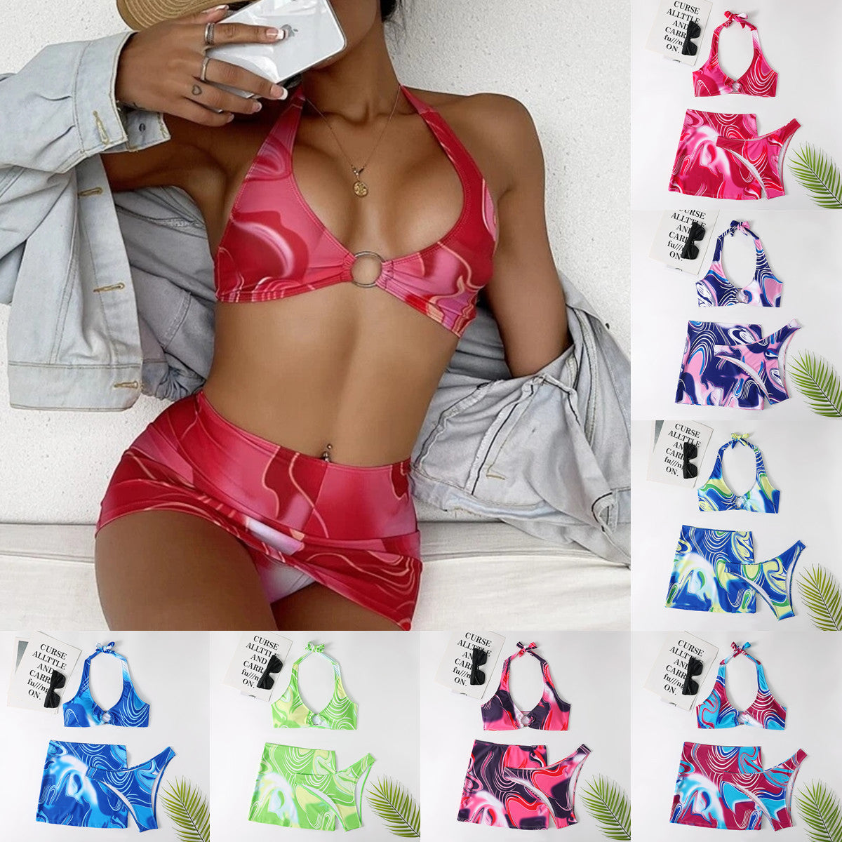 Three Piece Bikini Skirt