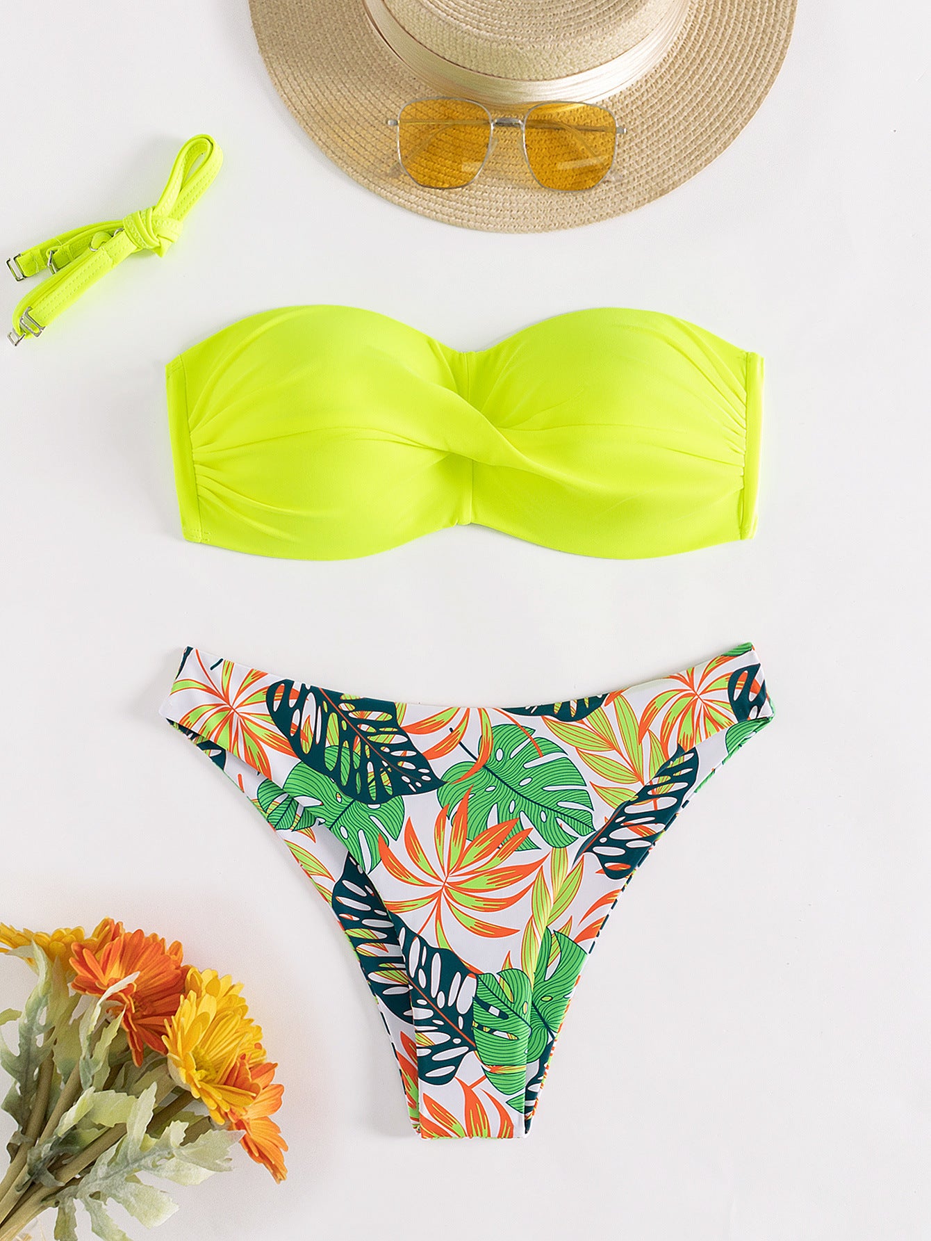 Push Up Sexy Bikini with Printed Bottoms