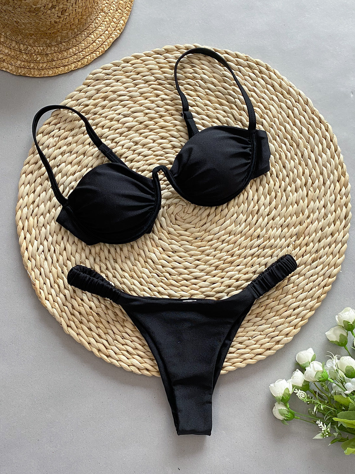 Underwire Bikini Split Women's Swimsuit